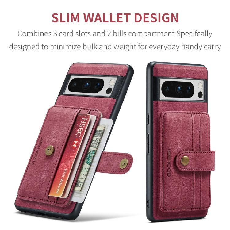 For Google Pixel 8 Pro JEEHOOD RFID Blocking Anti-Theft Magnetic PU Phone Case(Red) by JEEHOOD