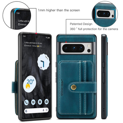 For Google Pixel 8 Pro JEEHOOD RFID Blocking Anti-Theft Magnetic PU Phone Case(Blue) by JEEHOOD