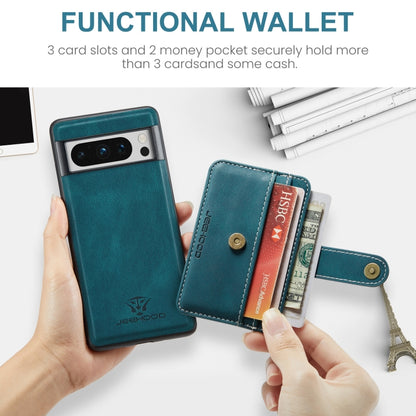 For Google Pixel 8 Pro JEEHOOD RFID Blocking Anti-Theft Magnetic PU Phone Case(Blue) by JEEHOOD