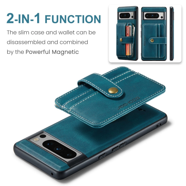For Google Pixel 8 Pro JEEHOOD RFID Blocking Anti-Theft Magnetic PU Phone Case(Blue) by JEEHOOD