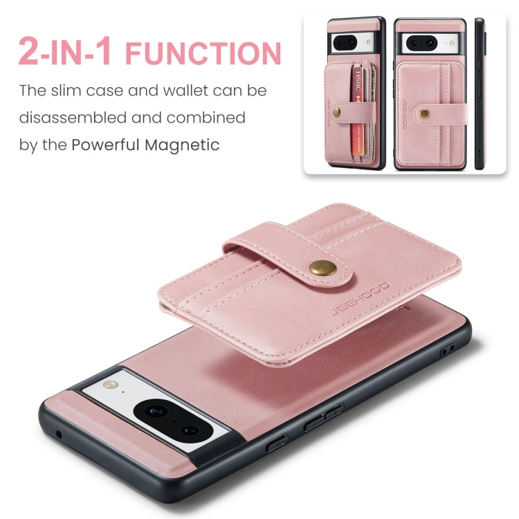 For Google Pixel 8 JEEHOOD RFID Blocking Anti-Theft Magnetic PU Phone Case(Pink) by JEEHOOD