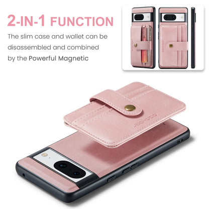 For Google Pixel 8 JEEHOOD RFID Blocking Anti-Theft Magnetic PU Phone Case(Pink) by JEEHOOD