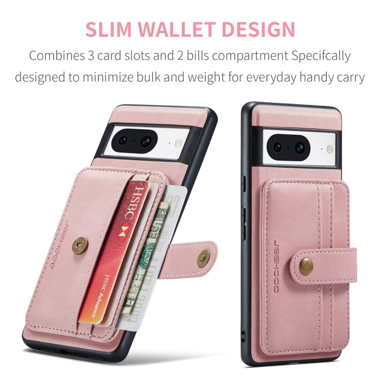 For Google Pixel 8 JEEHOOD RFID Blocking Anti-Theft Magnetic PU Phone Case(Pink) by JEEHOOD