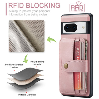 For Google Pixel 8 JEEHOOD RFID Blocking Anti-Theft Magnetic PU Phone Case(Pink) by JEEHOOD