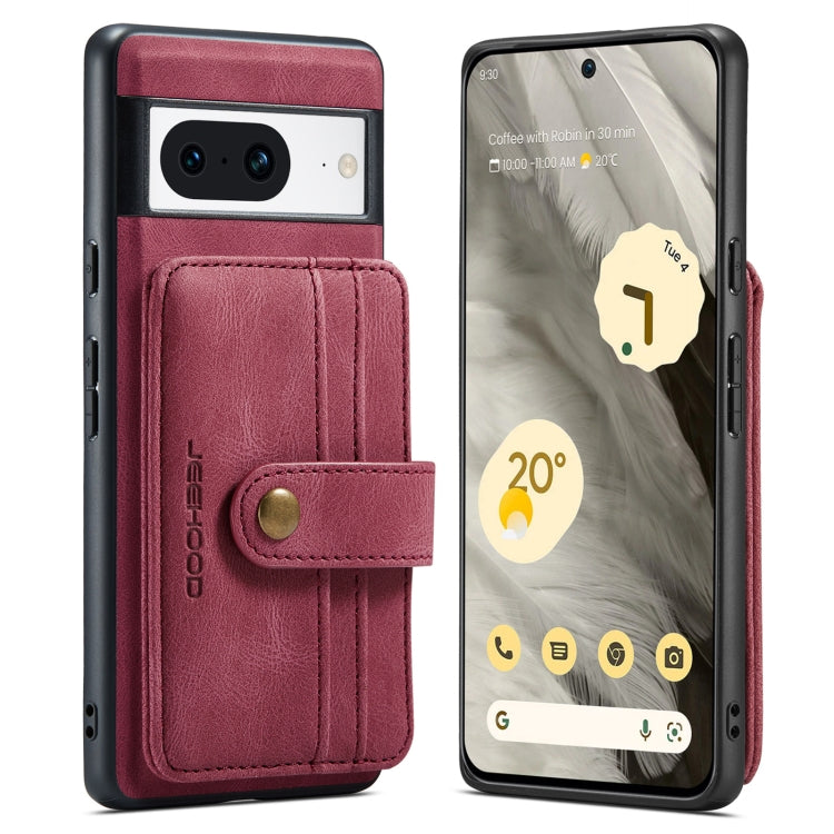 For Google Pixel 8 JEEHOOD RFID Blocking Anti-Theft Magnetic PU Phone Case(Red) by JEEHOOD
