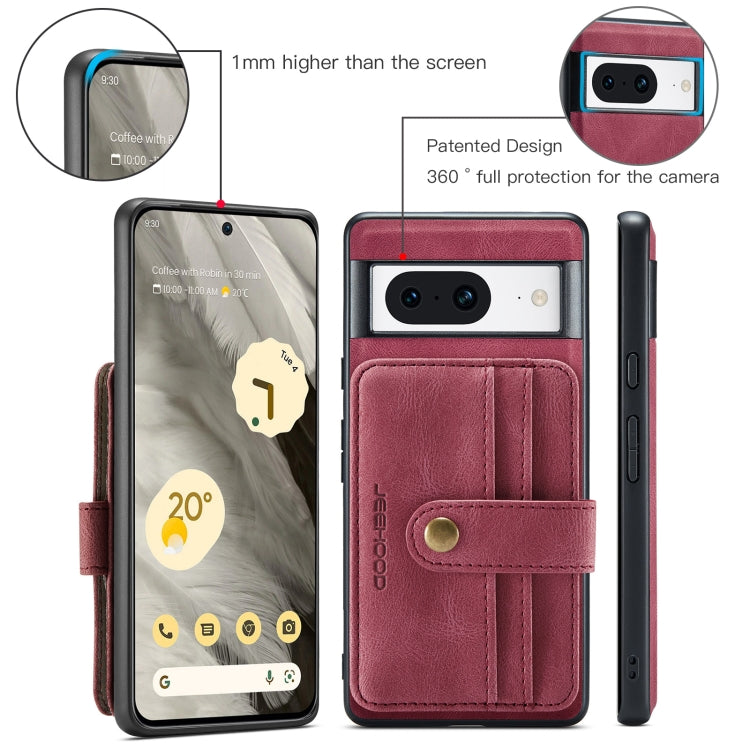 For Google Pixel 8 JEEHOOD RFID Blocking Anti-Theft Magnetic PU Phone Case(Red) by JEEHOOD