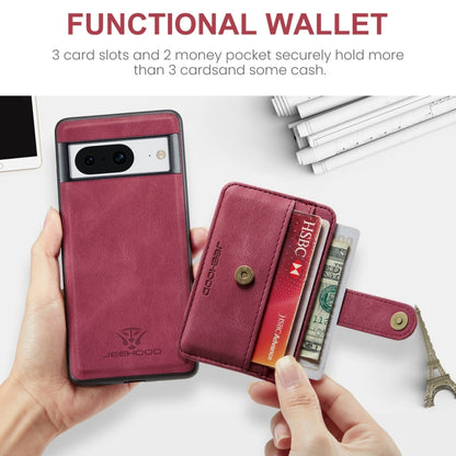 For Google Pixel 8 JEEHOOD RFID Blocking Anti-Theft Magnetic PU Phone Case(Red) by JEEHOOD