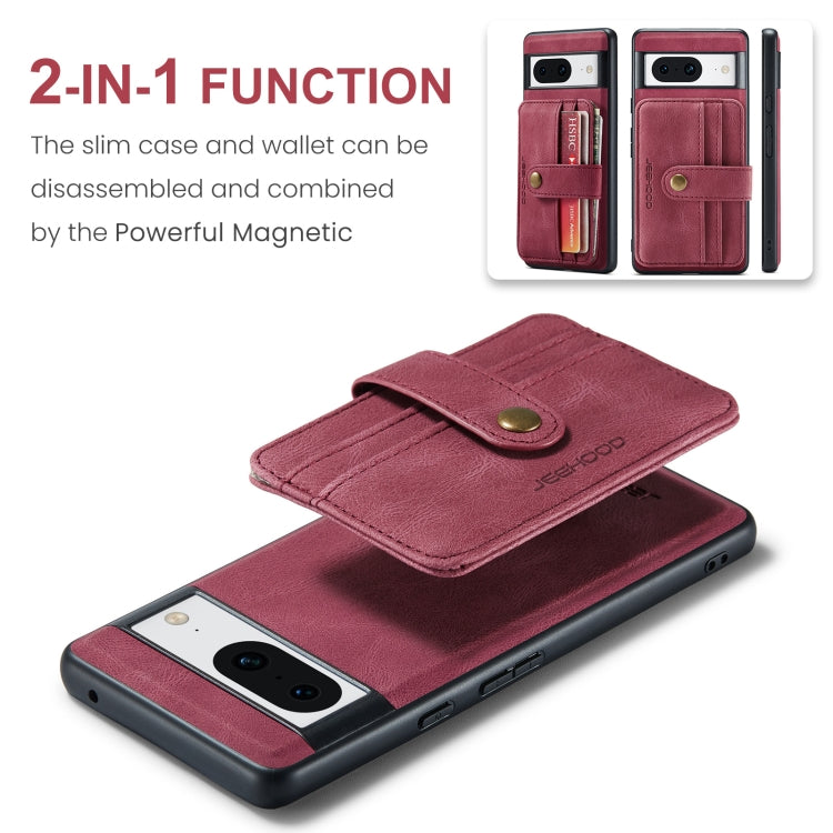 For Google Pixel 8 JEEHOOD RFID Blocking Anti-Theft Magnetic PU Phone Case(Red) by JEEHOOD