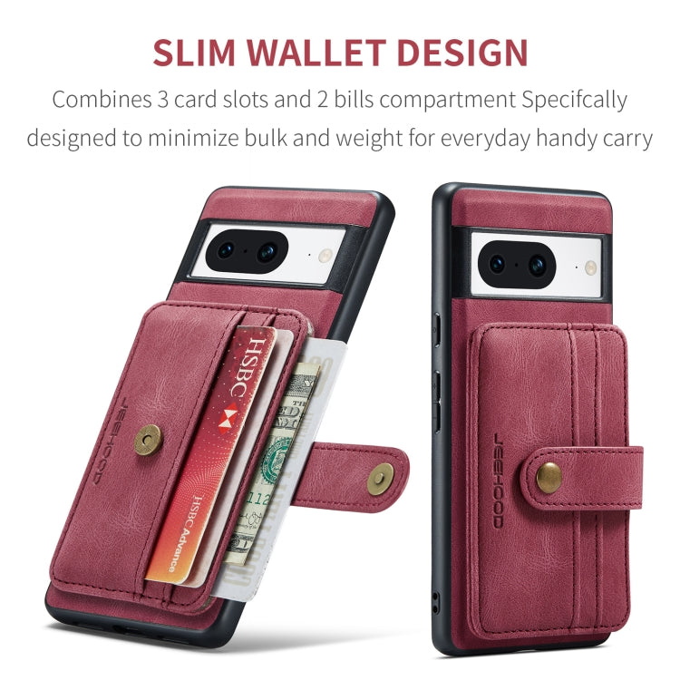 For Google Pixel 8 JEEHOOD RFID Blocking Anti-Theft Magnetic PU Phone Case(Red) by JEEHOOD