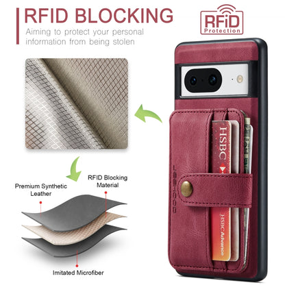 For Google Pixel 8 JEEHOOD RFID Blocking Anti-Theft Magnetic PU Phone Case(Red) by JEEHOOD