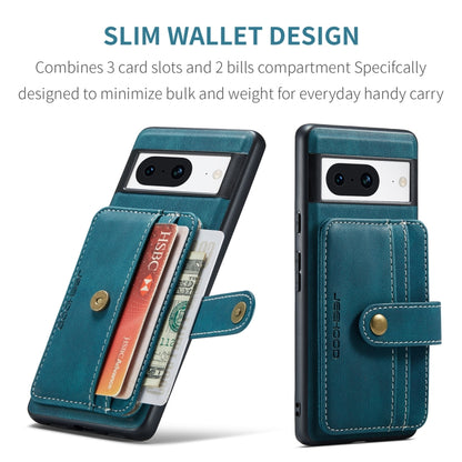 For Google Pixel 8 JEEHOOD RFID Blocking Anti-Theft Magnetic PU Phone Case(Blue) by JEEHOOD