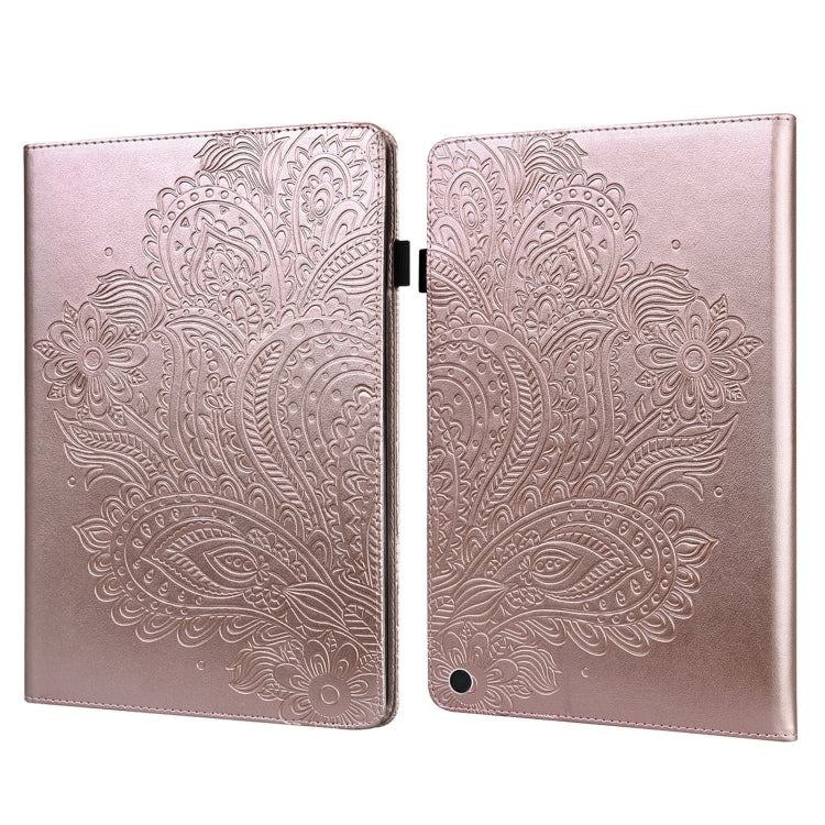 For Google Pixel Tablet Peacock Embossed Pattern Leather Tablet Case(Rose Gold) by bashfashion