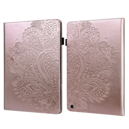 For Google Pixel Tablet Peacock Embossed Pattern Leather Tablet Case(Rose Gold) by bashfashion