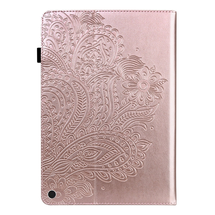 For Google Pixel Tablet Peacock Embossed Pattern Leather Tablet Case(Rose Gold) by bashfashion
