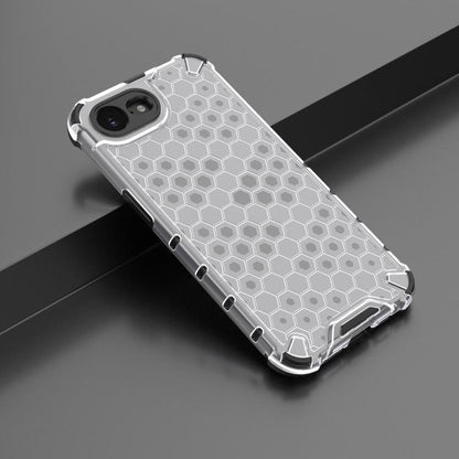 For iPhone 16e Honeycomb Shockproof Phone Case(White) by bashfashion