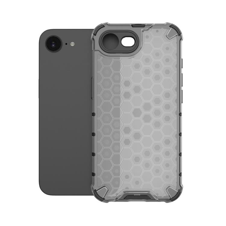 For iPhone 16e Honeycomb Shockproof Phone Case(Black) by bashfashion