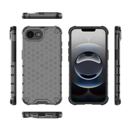 For iPhone 16e Honeycomb Shockproof Phone Case(Black) by bashfashion