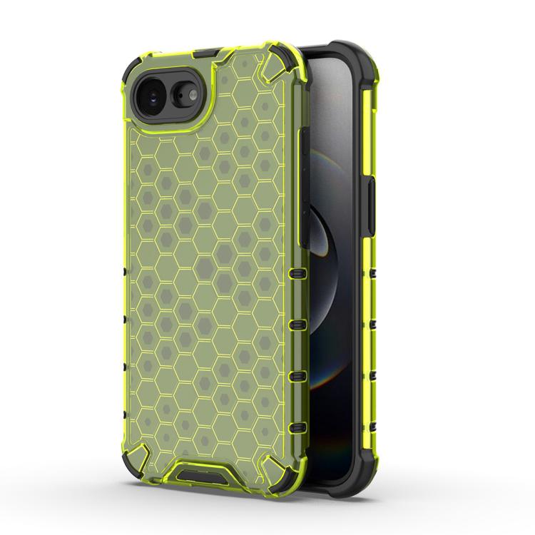 For iPhone 16e Honeycomb Shockproof Phone Case(Green) by bashfashion