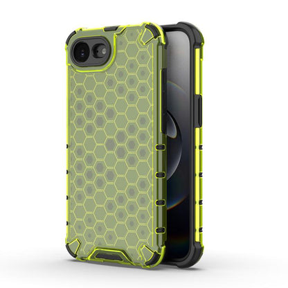 For iPhone 16e Honeycomb Shockproof Phone Case(Green) by bashfashion