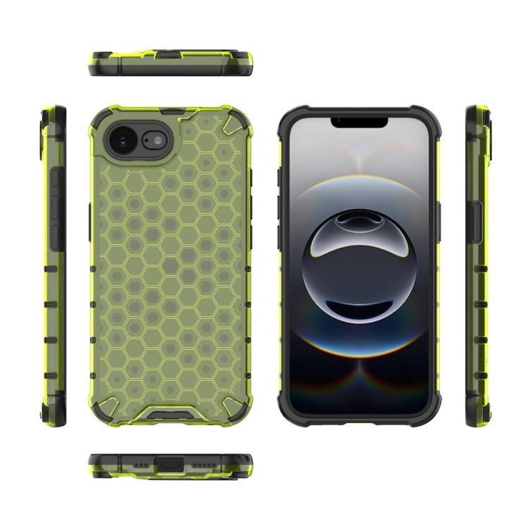 For iPhone 16e Honeycomb Shockproof Phone Case(Green) by bashfashion