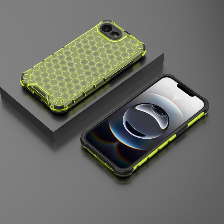 For iPhone 16e Honeycomb Shockproof Phone Case(Green) by bashfashion
