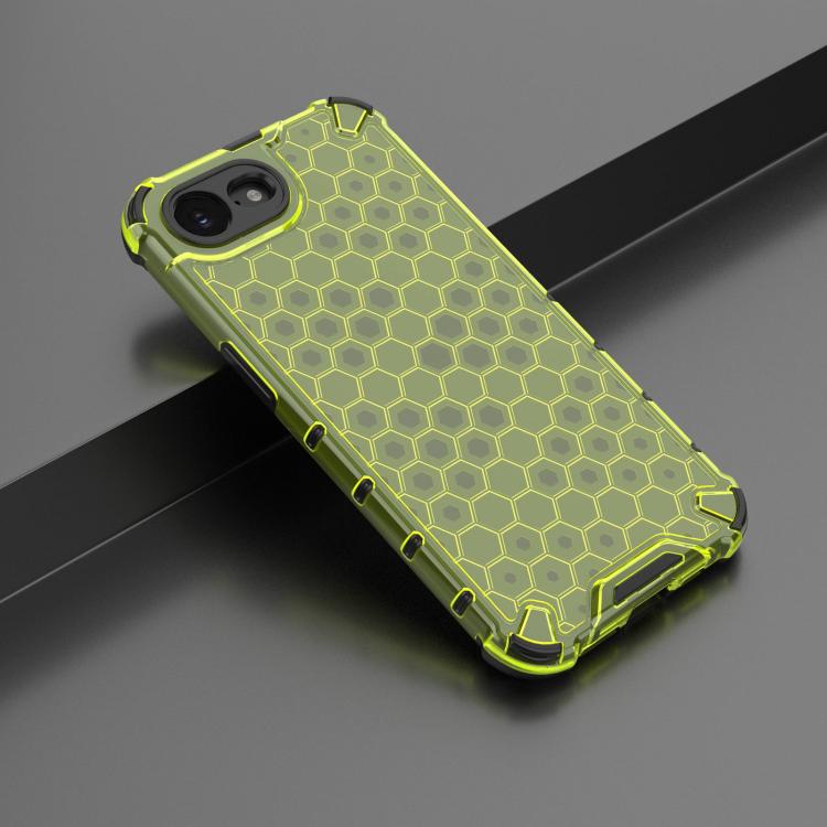 For iPhone 16e Honeycomb Shockproof Phone Case(Green) by bashfashion