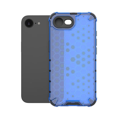 For iPhone 16e Honeycomb Shockproof Phone Case(Blue) by bashfashion