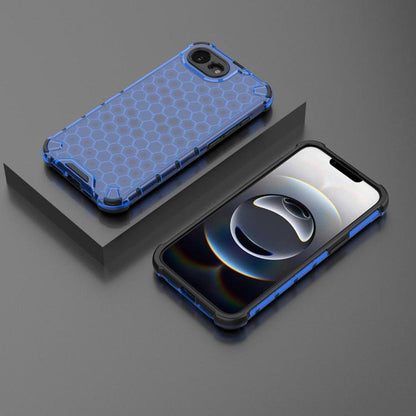 For iPhone 16e Honeycomb Shockproof Phone Case(Blue) by bashfashion