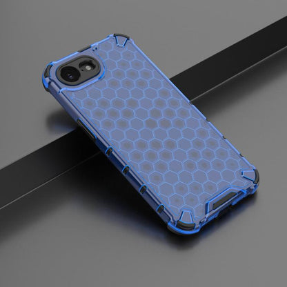 For iPhone 16e Honeycomb Shockproof Phone Case(Blue) by bashfashion