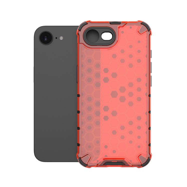 For iPhone 16e Honeycomb Shockproof Phone Case(Red) by bashfashion