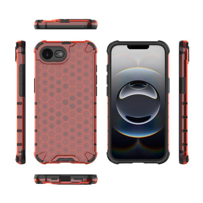 For iPhone 16e Honeycomb Shockproof Phone Case(Red) by bashfashion