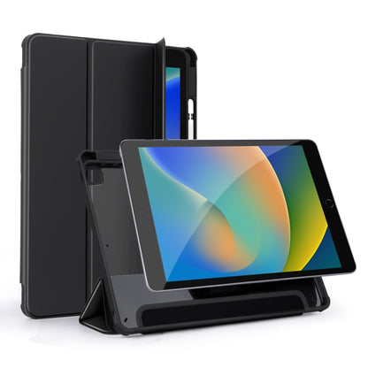 For iPad mini 6 / mini 2024 3-folding Acrylic Smart Leather Tablet Case(Black)