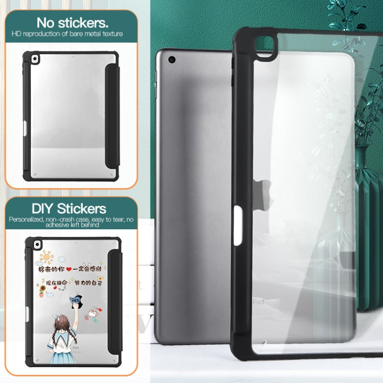 For iPad Air 2022 / 2020 10.9 3-folding Acrylic Smart Leather Tablet Case(Black) by bashfashion