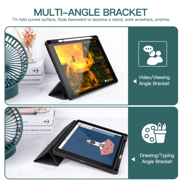 For iPad mini 6 / mini 2024 3-folding Acrylic Smart Leather Tablet Case(Black)