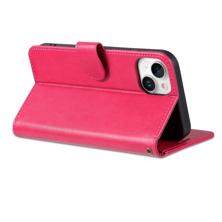 For iPhone 15 Plus AZNS Sheepskin Texture Flip Leather Phone Case(Red) by AZNS