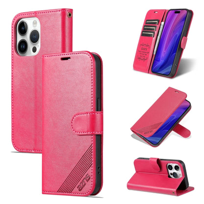For iPhone 15 Pro Max AZNS Sheepskin Texture Flip Leather Phone Case(Red) by AZNS