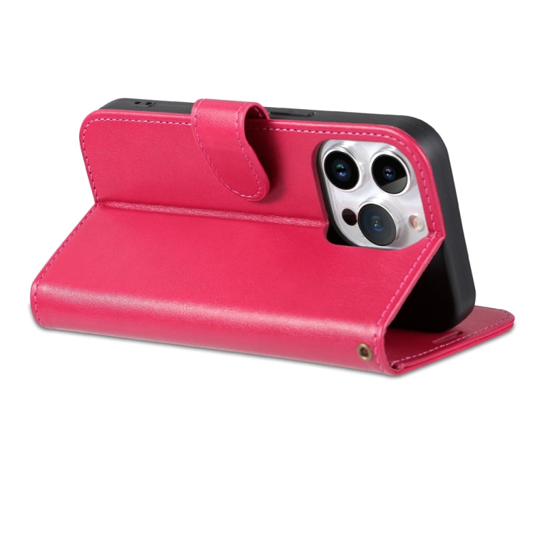 For iPhone 15 Pro Max AZNS Sheepskin Texture Flip Leather Phone Case(Red) by AZNS