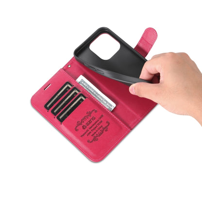 For iPhone 15 Pro Max AZNS Sheepskin Texture Flip Leather Phone Case(Red) by AZNS