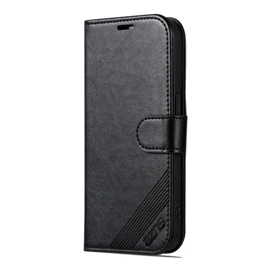 For iPhone 16 Pro Max AZNS Sheepskin Texture Flip Leather Phone Case(Black) by AZNS