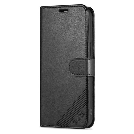 For iPhone 16e AZNS Sheepskin Texture Flip Leather Phone Case(Black) by AZNS
