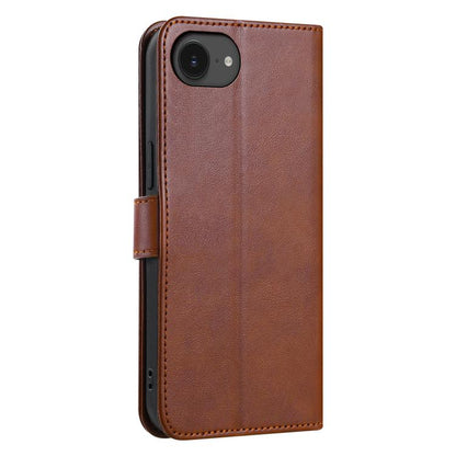 For iPhone 16e AZNS Sheepskin Texture Flip Leather Phone Case(Brown) by AZNS