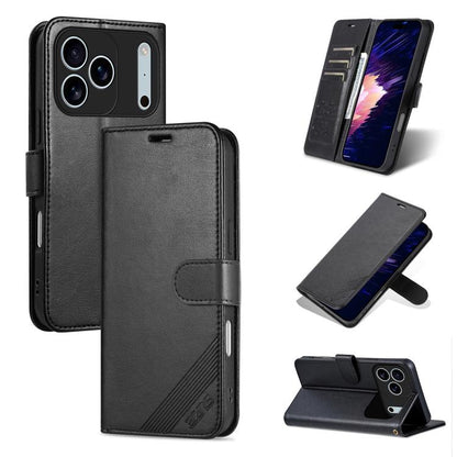 For iPhone 17 Pro Max AZNS Sheepskin Texture Flip Leather Phone Case(Black) by AZNS