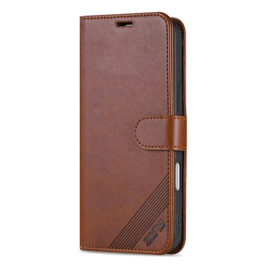 For iPhone 17 AZNS Sheepskin Texture Flip Leather Phone Case(Brown) by AZNS
