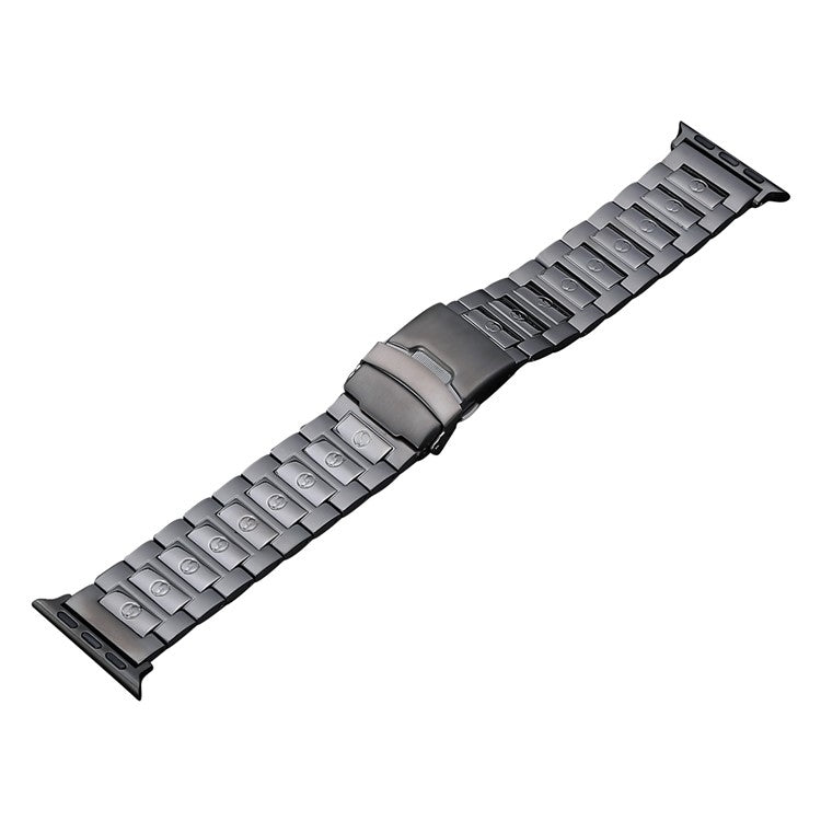 For Apple Watch Series 7 41mm Safety Buckle Titanium Steel Watch Band(Grey) by bashfashion