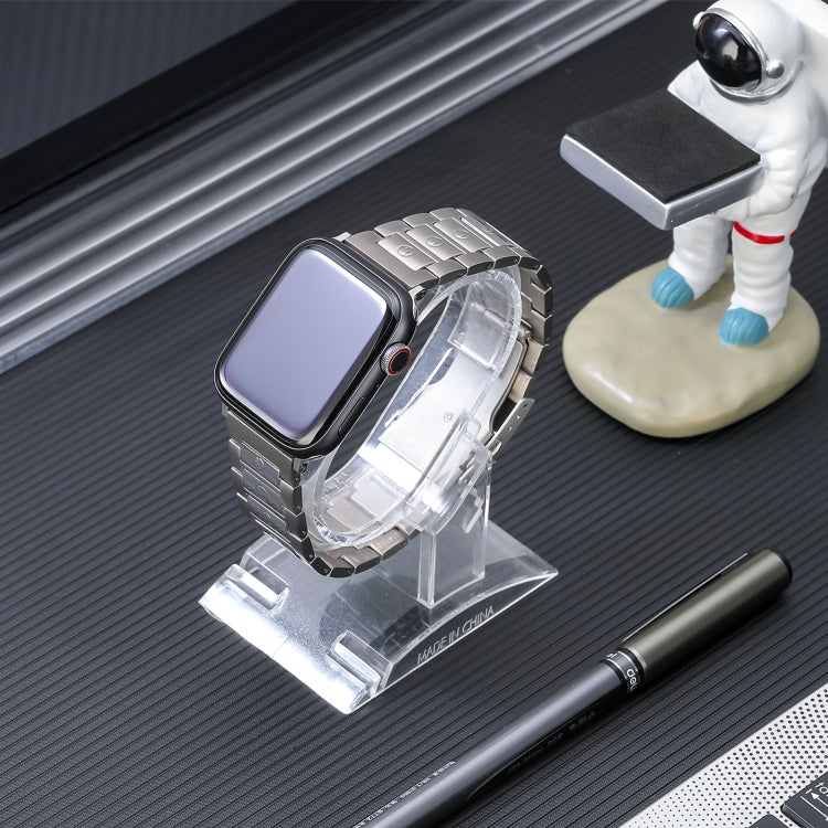 For Apple Watch SE 40mm Safety Buckle Titanium Steel Watch Band(Silver) by bashfashion