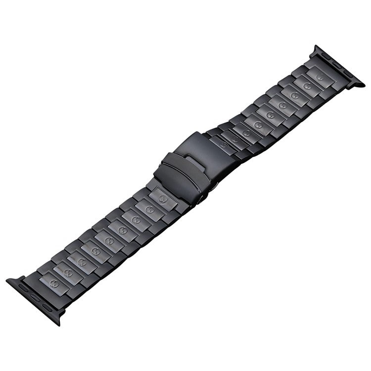 For Apple Watch Series 5 40mm Safety Buckle Titanium Steel Watch Band(Black) by bashfashion
