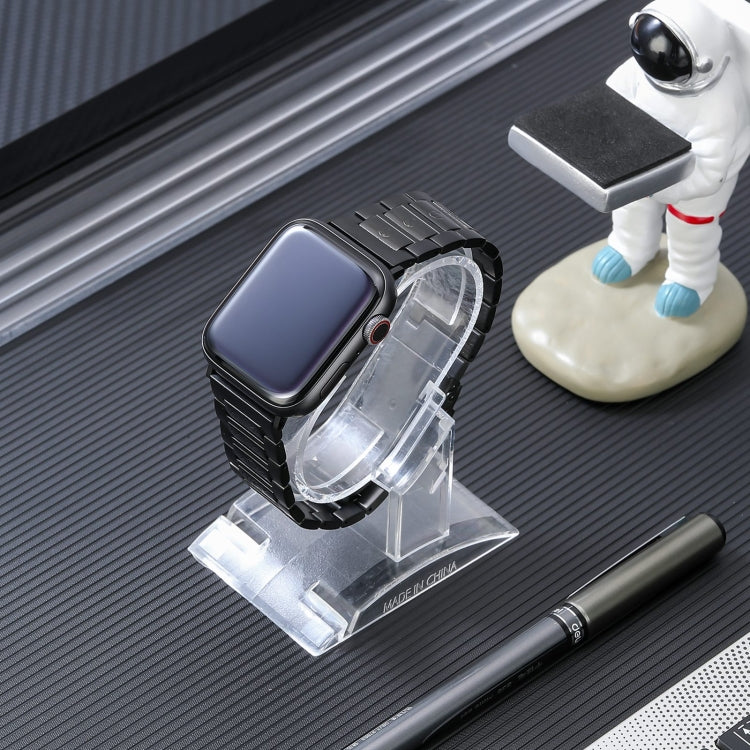 For Apple Watch Series 5 40mm Safety Buckle Titanium Steel Watch Band(Black) by bashfashion