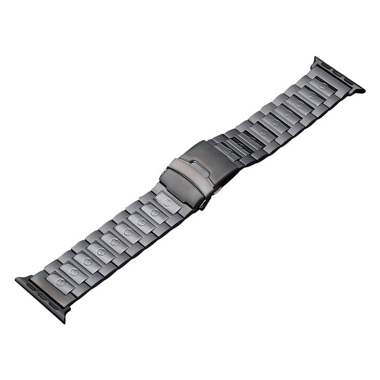For Apple Watch Series 4 44mm Safety Buckle Titanium Steel Watch Band(Grey) by bashfashion