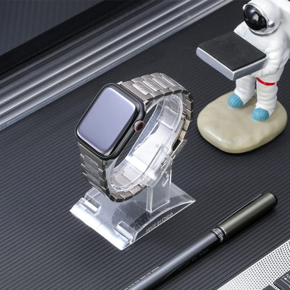 For Apple Watch 38mm Safety Buckle Titanium Steel Watch Band(Silver) by bashfashion