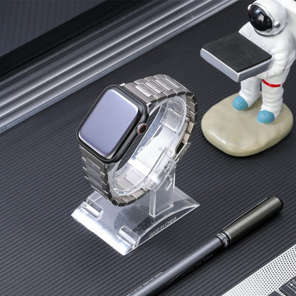 For Apple Watch SE 2023 44mm Safety Buckle Titanium Steel Watch Band(Silver) by bashfashion